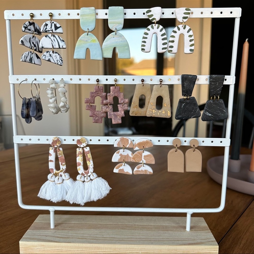 Handmade clay earrings